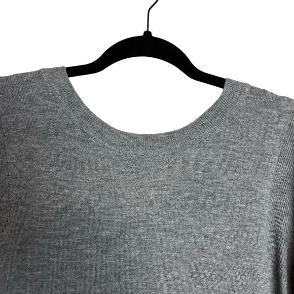 Lululemon Sunset Savasana Sweater Womens 8 Gray Merino Wool Open Back Pullover - Picture 5 of 14